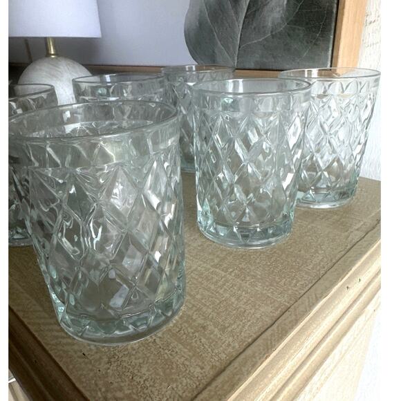 Vintage 1970's Paul Sebastian Diamond Cut Fine Crystal SET OF 6 Lead Mugs 12 oz - Picture 5 of 6